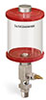 Red Color Key, Clear View Single Feed Manual Lubricator, 1 pt Acrylic Reservoir, 3/8” Male NPT - B5161-016AB3RW - Oil-Rite Corp.