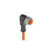 M12 pigtail, Automotive Line, female, 4-pin, A-coded, angled, PUR orange cable, unshielded, IP67 -- RKWT/LED R 4-1006