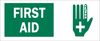 Brady B-120 Fiberglass Reinforced Polyester Rectangle White First Aid Sign - 17 in Width x 7 in Height - TEXT: SAFETY FIRST AID - 69250 - 754476-69250 - R. S. Hughes Company, Inc.