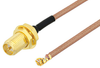 Reverse Polarity SMA Female Bulkhead to UMCX 2.5 Plug Cable 6 Inch Length Using RG178-DS Coax, RoHS - PE3CA1020-6 - Pasternack