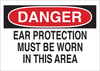 Brady B-401 Polystyrene Rectangle White Personal Protection Equipment (PPE) Sign - 10 in Width x 7 in Height - TEXT: DANGER - 25478 - 754476-25478 - R. S. Hughes Company, Inc.