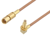 SSMC Plug to SSMC Jack Right Angle Bulkhead Cable 36 Inch Length Using RG178 Coax - PE3C4459-36 - Pasternack