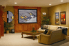 Video Format (4:3) Permenant Wall Mount Front or Rear Projection Screen with Integrated JBL 5.1 Surround Sound. - Video Format - Visual Sound, Inc.