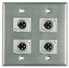 Wall Plate, 4 XLRM, 2 Gang -- 7941 - Image