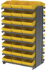 Akro-Mils 800 lb Yellow Gray Powder Coated Steel 16 ga Double Sided Fixed Rack - 36 3/4 in Overall Length - 48 Bins - Bins Included - APRD112 YELLOW - APRD112 YELLOW - R. S. Hughes Company, Inc.