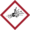 Brady B-235 Black / Red on White Diamond Paper Hazardous Material Label - 1 in Width - 1 in Height - 118870 -- 754473-66111 - Image