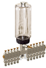 (Formerly B3193-4X-11F), Multiple Feed Manual Lubricator, 1 qt Polycarbonate Reservoir, 11 Feeds - B3193-03211B111GW - Oil-Rite Corp.