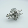 SHV-5 Coaxial Feedthrough, 3 Pins, Grounded Shield, Double-Ended, 2.75″ Conflat Flange - A0473-9-CF - MPF Products, INC.