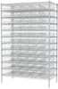Akro-Mils 2000 lb Adjustable Clear Chrome Steel Open Adjustable Fixed Shelving System - 60 Bins - 2000 lb Total Capacity - AWS244830184SC -- AWS244830184SC - Image