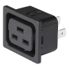 IEC Appliance Outlet J, Snap-in, Front Side, Quick-connect Terminal -- 4792 IEC 60320 Outlet Type J Outlet Cross Wired for Industrial Equipment - Image