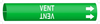 Brady Bradysnap-On B-915 White on Green Plastic Snap-On Pipe Marker - 1 1/4 in Character Height - Printed Msg = VENT with Right Arrow - 4150-C - 754476-48189 - R. S. Hughes Company, Inc.