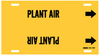 Brady B-915 Black on Yellow Plastic Strap-On Pipe Marker - 3 1/2 in Character Height - Printed Msg = PLANT AIR with Right Arrow - 4108-H - 754476-44858 - R. S. Hughes Company, Inc.