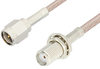 SMA Male to SMA Female Bulkhead Cable 18 Inch Length Using 75 Ohm RG179 Coax, RoHS - PE3967LF-18 - Pasternack
