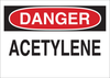 Brady B-302 Polyester Rectangle White Chemical, Biohazard, Hazardous & Flammable Material Sign - 10 in Width x 7 in Height - Laminated - TEXT: DANGER ACETYLENE - 84323 - 754476-84323 - R. S. Hughes Company, Inc.
