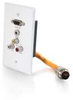 RapidRun&reg; Single Gang Integrated HD15 + 3.5mm + RCA Audio/Video Wall Plate - White -- 2212-60030-001 - Image