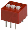 Switch, DIP; 0.380 in. L x 0.380 in. W x 0.245 in. H; 3; SPST; Thru-Hole - 70216690 - Allied Electronics, Inc.