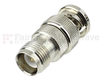RP TNC Female (Jack) to BNC Male (Plug) Adapter, Nickel Plated Brass Body, High Temp, 1.25 VSWR - SM3403 - Fairview Microwave Inc.