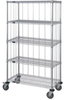 3 Sided Cart, 5 Wire Shelves; Height Quantum Storage - 42AC5214 - Newark, An Avnet Company