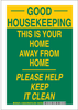 Brady B-555 Aluminum Keep Clean Reminder Sign - 7 in Width x 10 in Height - 128256 - 754473-77022 - R. S. Hughes Company, Inc.