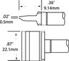 Rework Cartridge, Solder, Blade, 22.1Mm; Tip / Nozzle Width Metcal - 66K6705 - Newark, An Avnet Company