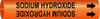 Brady Bradysnap-On B-915 Black on Orange Plastic Snap-On Pipe Marker - 3/4 in Character Height - Printed Msg = SODIUM HYDROXIDE - 4363-B - 754473-67932 - R. S. Hughes Company, Inc.