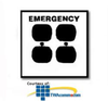 Leviton 2-Gang Duplex Device Engraved Emergency Receptacle.. - 84016-E40 - TelephoneStuff.com