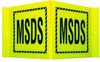 Brady Acrylic V Shape Yellow MSDS Sign - 15 in Width x 8 in Height - TEXT: MSDS - V2MS24A -- 754476-49420 - Image