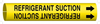 Brady Bradysnap-On B-915 Black on Yellow Plastic Snap-On Pipe Marker - 1 1/4 in Character Height - Printed Msg = REFRIGERANT SUCTION with Right Arrow - 4118-D - 754476-47996 - R. S. Hughes Company, Inc.