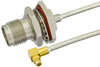 TNC Female Bulkhead to MMCX Plug Right Angle Semi-Flexible Precision Cable 6 Inch Length Using PE-SR405FL Coax, LF Solder - PE39478-6 - Pasternack