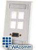 Legrand - Ortronics 4 Port Single Gang VGA Faceplates - OR-KSFP4V110 - TelephoneStuff.com
