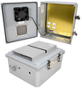 14x12x06 Polycarbonate Weatherproof Outdoor IP24 NEMA 3R Enclosure, 120 VAC MNT PLT, Solid State Thermostat Fan DKGY -- TEPC141206-10FS - Image