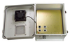 14x12x07 Fiberglass Polyester FRP Weatherproof Outdoor IP24 NEMA 3R Enclosure, 802.3af PoE MNT PLT, Solid State Thermostat 48 VDC Fan Gray -- TEF141207-40FSAF - Image