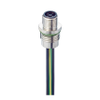 M12 Power Receptacle Connector: Male, front mount, 4-pin(3+PE), S-coded, shielded, silver housing, 600 V AC/DC, 16 A - RSF6S 4S-033 - Belden Inc.