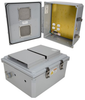 14x12x06 Polycarbonate Weatherproof Outdoor IP24 NEMA 3R Enclosure, 120 VAC MNT PLT Vented Lid DKGY -- TEPC141206-10V - Image