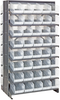 2 Side Sloped Rack, 16Shelves, 80Bin/clr; Shelving Unit Type Quantum Storage - 42AC5623 - Newark, An Avnet Company