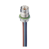 M12 Power Receptacle Connector: Female, rear mount, 5-pin(4+FE), L-coded, shielded, silver housing, 50 V AC / 60 V DC, 16 A - RKH6S 5L-034 - Belden Inc.