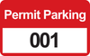 Brady Black / Red on White Rectangle Vinyl Parking Permit Label - 3 1/2 in Width - 2 in Height - Printed Text = PERMIT PARKING - Print Number(s) = 001 to 100 - 95210 - 754476-95210 - R. S. Hughes Company, Inc.