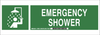 Brady Bradyglo B-347 Polyester / Polystyrene Rectangle Green Eyewash & Shower Sign - 14 in Width x 5 in Height - Glow in the Dark - TEXT: EMERGENCY SHOWER - 90934 - 754476-90934 - R. S. Hughes Company, Inc.