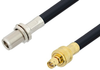N Female Bulkhead to SMA Male Low Loss Cable 48 Inch Length Using LMR-400 Coax , LF Solder - PE3W02707LF-48 - Pasternack