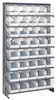 Sloped Rack, 8Shelves, 40Bins, Clear; Shelving Unit Type Quantum Storage - 42AC5697 - Newark, An Avnet Company