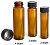 Amber Glass Vials w/ Black Ribbed Foil Lined Caps - 4060-11 - SKS Science Products
