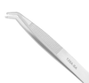 Excelta Three Star Utility Tweezers 128A-SA - Stainless Steel SMD Round Angled Tip - 4 1/4 in Length - EXCELTA 128A-SA - R. S. Hughes Company, Inc.