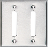 2-Port DB37 Double-Gang Stainless Steel Wallplate - WP093 - Black Box