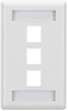 3-Port White Single-Gang Keystone Wallplate - WPT470 - Black Box