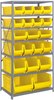 Open Shelving, 7Shelves, 20Bins, Yellow; Shelving Unit Type Quantum Storage - 44AC9253 - Newark, An Avnet Company