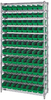 Open Wire Shelving, 12Shelves, 88Bin/grn; Shelving Unit Type Quantum Storage - 44AC8051 - Newark, An Avnet Company