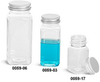 Clear Square PET Bottles w/ Lined Aluminum Caps -- 0059-03