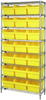 Open Wire Shelving, 8Shelves, 21Bin, Yel; Shelving Unit Type Quantum Storage - 44AC8543 - Newark, An Avnet Company