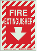Brady Bradyglo B-324 Polyester Fire Equipment Sign - 5 in Width x 7 in Height - Glow in the Dark - TEXT: FIRE EXTINGUISHER - 73660 - 754473-73660 - R. S. Hughes Company, Inc.