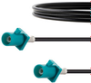 Water Blue FAKRA Plug to FAKRA Plug Cable 12 Inch Length Using RG174 Coax - FMCA1351Z-12 - Fairview Microwave Inc.